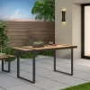 Cibola Outdoor Aluminum Rectangle Dining Table - Natural/Gray - Christopher Knight Home -Outdoor Furniture Store GUEST e03655fe 2e9c 443f a88f 57c57f8fc202