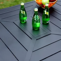 7pc Outdoor Dining Set With Steel Chairs & Large Metal Rectangle Table With Umbrella Hole - Captiva Designs -Outdoor Furniture Store GUEST e0415dc4 6e74 4ddc 95f5 94bda8a0c9b7