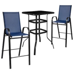 Flash Furniture Outdoor Dining Set - 2-Person Bistro Set - Outdoor Glass Bar Table With All-Weather Patio Stools -Outdoor Furniture Store GUEST e049e8ca c5d3 4308 b8c0 431494a2bbe4 1