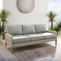 Capella Outdoor Wicker Sofa - Gray/Acorn - Crosley -Outdoor Furniture Store GUEST e08b62c9 213d 457b 889d 9e1f341a5c24