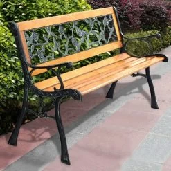 Tangkula Garden Iron Bench Porch Path Hardwood Chair For Patio Park Outdoor Deck 18 Tangkula Garden Iron Bench Porch Path Hardwood Chair For Patio Park Outdoor Deck -Outdoor Furniture Store GUEST e0abf993 766c 41f7 ac28 99a761df1f7c