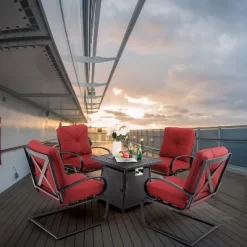 5pc Outdoor Set With Spring Motion Chairs & 28" Fire Table - Captiva Designs -Outdoor Furniture Store GUEST e11d2de0 98bf 4742 8379 589d85d3a999