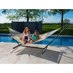 The Hamptons Collection 144” Green And Red Striped Polyester Quilted Two Person Hammock 6 The Hamptons Collection 144” Green And Red Striped Polyester Quilted Two Person Hammock -Outdoor Furniture Store GUEST e1998fa7 a963 4e41 802b 3009801ed5fb