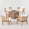 Walson 5pc Acacia Wood Club Chairs And Fire Pit Set Teak And Brown - Christopher Knight Home -Outdoor Furniture Store GUEST e22fad04 98d4 486a ae4f 1332a59ca046