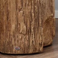 HOMCOM Tree Stump Stool, Decorative Side Table With Round Tabletop, Concrete End Table With Wood Grain Finish, For Indoors And Outdoors, Natural -Outdoor Furniture Store GUEST e29d0f08 c495 403d be2e 471a877932fa