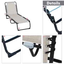 Outsunny Outdoor Folding Chaise Lounge Chair Portable Lightweight Reclining Garden Sun Lounger With 4-Position Adjustable Backrest For Patio, Deck, And Poolside -Outdoor Furniture Store GUEST e39a8cbb 7ff9 4a02 9b5b 133a7df4d58e