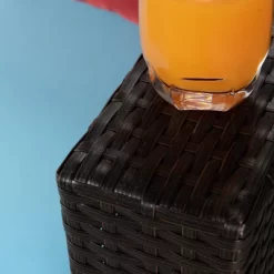 5pc Rattan Wicker Outdoor Conversation Set - Gray/Blue - GODEER -Outdoor Furniture Store GUEST e455437f 7088 469e bdb0 4b512fc8a828