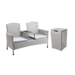 2pc Maksville Aluminum Patio Loveseat & Trash Can - MiBasics -Outdoor Furniture Store GUEST e4f0fdd0 7bf0 48f2 b7b7 2ceaf81686db