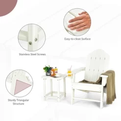 Costway 2PCS Patio Adirondack Chair Side Table Set Weather Resistant Cup Holder -Outdoor Furniture Store GUEST e52ef69c 07b0 4056 ba0b ea02a574d370