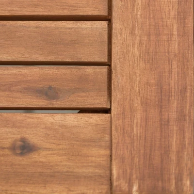 3pc Acacia Wood Simple Patio Dining Set - Saracina Home 4 3pc Acacia Wood Simple Patio Dining Set - Saracina Home - Image 2