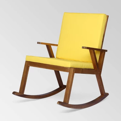 Champlain Acacia Wood Patio Rocking Chair - Christopher Knight Home 10 Champlain Acacia Wood Patio Rocking Chair - Christopher Knight Home - Image 8