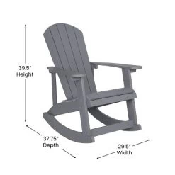 Flash Furniture Savannah Set Of 2 All-Weather Poly Resin Wood Adirondack Rocking Chairs With Cushions For Deck, Porch, And Patio -Outdoor Furniture Store GUEST e7d5a88f 40d1 4276 89cd 79862f567a6d