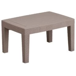 Merrick Lane Outdoor Coffee Table Faux Rattan Wicker Pattern Resin All-Weather Patio Coffee Table With Wood Plank Top Design -Outdoor Furniture Store GUEST e8198df2 3933 4606 97f5 c8b739eda1c1