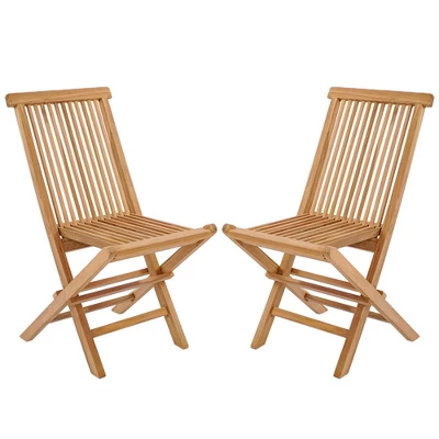 Costway 2 PCS Patio Folding Chair Teak High Back Dining Slatted Seat Portable Outdoor 10 Costway 2 PCS Patio Folding Chair Teak High Back Dining Slatted Seat Portable Outdoor - Image 8