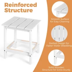 Costway 2PCS Patio Adirondack Chair Side Table Set Solid Wood Garden Deck White 16 Costway 2PCS Patio Adirondack Chair Side Table Set Solid Wood Garden Deck White -Outdoor Furniture Store GUEST e8415e0c 20df 499c a062 a1760c8f82bf