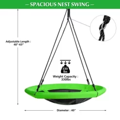 Costway 40'' Nest Tree Swing Outdoor Round Swing For Backyard BlueGreen -Outdoor Furniture Store GUEST e885d2fd 793f 4e74 b22b 6e7565a88749
