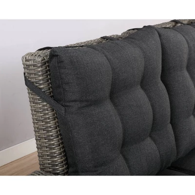 Asti Wicker 3 Seat Reclining Sofa With Cushions - Gray - Alaterre Furniture 7 Asti Wicker 3 Seat Reclining Sofa With Cushions - Gray - Alaterre Furniture - Image 5