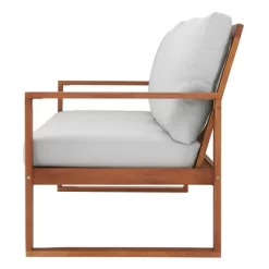 Grafton Eucalyptus 3 Seat Outdoor Bench With Cushions - Gray/Natural - Alaterre Furniture -Outdoor Furniture Store GUEST e8a040d1 03e7 4438 9beb 3f2298e82951 1