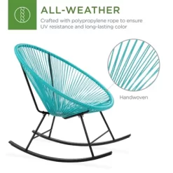 Best Choice Products 3-Piece All-Weather Patio Woven Rope Acapulco-Style Bistro Furniture Set W/ Rocking Chairs, Table -Outdoor Furniture Store GUEST e8d4eb05 9fb3 4f9d 9382 34498e68603a