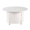 44" Round Aluminum 55000 BTUs Propane Large Basket Weave Fire Pit Table With Two Covers White - Oakland Living -Outdoor Furniture Store GUEST e925f15a 1620 4a37 851c aee27c87f45d