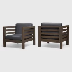 Oana 2PK Acacia Wood Club Chairs - Christopher Knight Home -Outdoor Furniture Store GUEST e991d2d6 bf1d 4f0c 8ce9 6f2536b6d32b