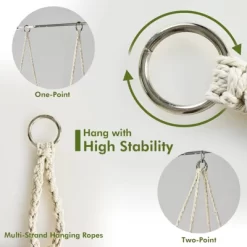 Tangkula Hammock Chair Macrame Swing, Patio Hanging Hammock Chair W/ LED Lights, Hanging Cotton Rope Hammock Swing Chair -Outdoor Furniture Store GUEST e9b3a37c 3948 47ef ab3d 1dc59c524d9a