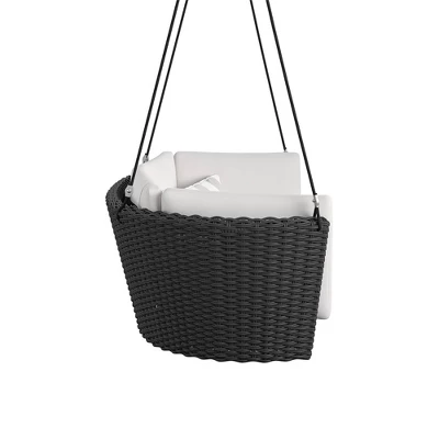 Sally Loveseat Swing With Cushion - Gray/Black - Novogratz 8 Sally Loveseat Swing With Cushion - Gray/Black - Novogratz - Image 6