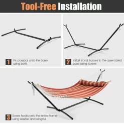 Costway 2-Person Hammock Stand Heavy-Duty Frame Storage Bag Included 450 LBS Capacity -Outdoor Furniture Store GUEST ea600a86 9013 490a a5c2 49b1e6876b25