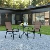 Flash Furniture 3 Piece Outdoor Patio Dining Set - Tempered Glass Patio Table, 2 Flex Comfort Stack Chairs -Outdoor Furniture Store GUEST ea9e4425 fa54 4629 8523 f7a3edfc3831 1