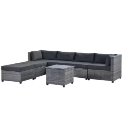 7pc Outdoor Set With Rattan Sofa & Cushions - Gray - GODEER 20 7pc Outdoor Set With Rattan Sofa & Cushions - Gray - GODEER -Outdoor Furniture Store GUEST eb9c896c 40de 44ee 95f8 bba2fb2324e5