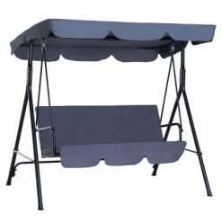 Outsunny 3-Person Porch Swing With Stand, Outdoor Swing For Patio Porch With Adjustable Tilt Canopy & Comfortable Swing Bench-Style Seat, Steel Frame 24 Outsunny 3-Person Porch Swing With Stand, Outdoor Swing For Patio Porch With Adjustable Tilt Canopy & Comfortable Swing Bench-Style Seat, Steel Frame -Outdoor Furniture Store GUEST ebf371ff da73 4124 bacd bc0a7c9898df