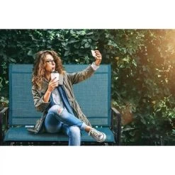 2-Seat Patio Glider With Steel Frame - Blue - Captiva Designs