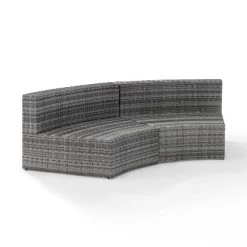 Catalina Wicker Round Sectional Sofa - Gray - Crosley -Outdoor Furniture Store GUEST ec4f65ff dd4a 42aa a655 22df840b9ad8