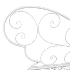 38" X 62" Metal Butterfly Outdoor Bench White - Alpine Corporation -Outdoor Furniture Store GUEST ed086bfe 23a8 4b68 b559 1aca87fffc7c