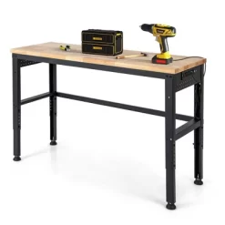 Costway 53" Adjustable Height Workbench 1760lbs Capacity Workstation W/ Power Outlets -Outdoor Furniture Store GUEST ed3487db ba76 460c 9359 6a297b0fe85f