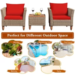 Tangkula 3 Piece Outdoor Rattan Sofa Set Wicker Conversation Furniture Set With Cushions -Outdoor Furniture Store GUEST ed70a6b9 62c1 40b0 858e e33398bfbc6d
