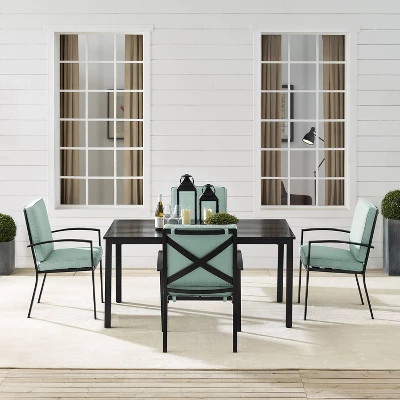 Kaplan 5pc Outdoor Dining Set With Arm Chairs Mist/Oil Rubbed Bronze - Crosley 6 Kaplan 5pc Outdoor Dining Set With Arm Chairs Mist/Oil Rubbed Bronze - Crosley - Image 4