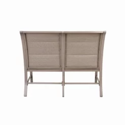 Aluminum Bench Chair With Streamlined Armrests For 2 Persons - Natural - WELLFOR -Outdoor Furniture Store GUEST ef3da310 5a5c 408b 91d5 a4627bf004ce