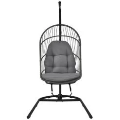 Costway Hanging Wicker Egg Chair W/ Stand Cushion Foldable Outdoor Indoor -Outdoor Furniture Store GUEST ef6c8c2c f58a 44c2 98ba caa7767066d3
