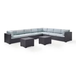 Biscayne 7pc Outdoor Wicker Sectional Set With 2 Coffee Tables - Sangria - Crosley -Outdoor Furniture Store GUEST eff85c87 d1df 4ee8 a61a a1cd85c67596