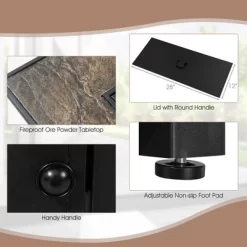 Tangkula 7PCS Patio Rattan Furniture Set 42" Fire Pit Table W/ Cover Cushioned -Outdoor Furniture Store GUEST f00df011 496a 4ed2 86d6 9b005ca275b2