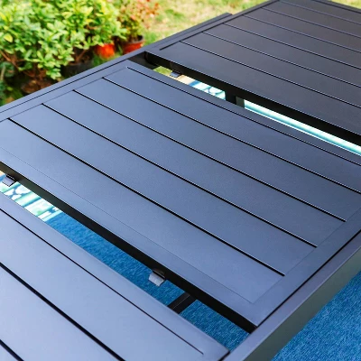 9pc Patio Set With Steel Expandable Table & Padded Sling C-Spring Arm Chairs - Captiva Designs 5 9pc Patio Set With Steel Expandable Table & Padded Sling C-Spring Arm Chairs - Captiva Designs - Image 3