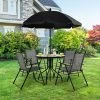 Costway 6 PCS Patio Dining Set Folding Chairs Glass Table Tilt Umbrella Garden -Outdoor Furniture Store GUEST f1dd77c6 0e67 4244 b3c3 abf51f5c450a