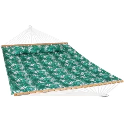 Sunnydaze Decor Sunnydaze 2-Person Quilted Printed Fabric Spreader Bar Hammock/Pillow With S Hooks And Hanging Chains - 450 Lb Weight Capacity -Outdoor Furniture Store GUEST f208df08 2b6d 41a3 89fe c39e9b2af75f