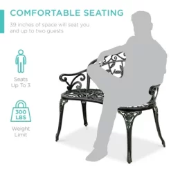 Best Choice Products Outdoor Bench Steel Garden Patio Porch Furniture W/ Floral Accent, Antique Finish 13 Best Choice Products Outdoor Bench Steel Garden Patio Porch Furniture W/ Floral Accent, Antique Finish -Outdoor Furniture Store GUEST f277594c da05 486d a432 cbb948465a05