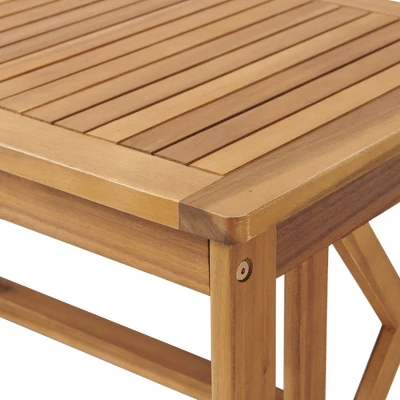 Manchester 4pc Acacia Wood Outdoor Conversation Set - Natural - Alaterre Furniture 8 Manchester 4pc Acacia Wood Outdoor Conversation Set - Natural - Alaterre Furniture - Image 6