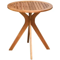 Costway 27'' Outdoor Round Table Solid Wood Coffee Side Bistro Table -Outdoor Furniture Store GUEST f3130859 b34b 4370 8b00 77a34a94052c