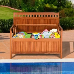 Costway 42'' Storage Bench Deck Box Solid Wood Seating Container Tools Toys W/Backrest 12 Costway 42'' Storage Bench Deck Box Solid Wood Seating Container Tools Toys W/Backrest -Outdoor Furniture Store GUEST f36b75bc 84fb 4fdd 86af 04e86cf129fa