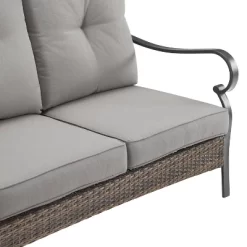 Dahlia Outdoor Steel Sofa Taupe/Matte Black - Crosley -Outdoor Furniture Store GUEST f3c84852 b9fa 4384 9b2c 0940da8d806a