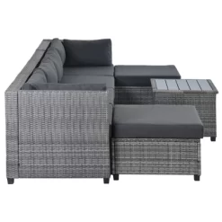 7pc Outdoor Set With Rattan Sofa & Cushions - Gray - GODEER 22 7pc Outdoor Set With Rattan Sofa & Cushions - Gray - GODEER -Outdoor Furniture Store GUEST f469c50e bdd0 4115 8c4c 01ed02868776